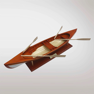 Barco Tradicional Americano de Madera Hecho a Mano, Tipo Skiff del Río San Lawrence, para Colección o Decoración del Hogar - Product Image 1