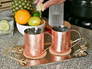 Mug à Moscow Mule en cuivre avec poignée, double paroi, style vintage, vaisselle pour la maison - Product Image 4