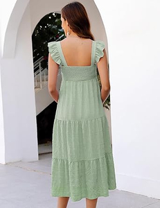 Dernière conception, bonne qualité, robe de maternité longue sans manches pour femme, 100% coton, écologique, lavable, respirante, tendance - Product Image 5