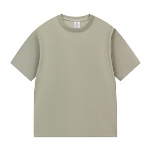 T-shirt pour homme en coton blanc à col rond et manches courtes, coupe classique, décontracté, couleur unie, jersey tricoté, teinture unie - Product Image 3
