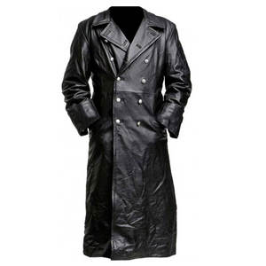 Men's Faux Black Leather Trench Coat Steampunk <b>Gothic</b> Long Coat Winter <b>Jacket</b> Wholesale Factory Price 2026 - Product Image 1