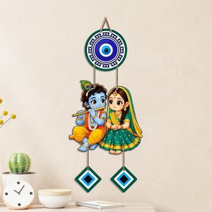 Shree Radha Krishna Evil Eye <b>Wall</b> Hanging Nazar Suraksha for Home Office Entrance Living Room Temple Decor - Product Image 2