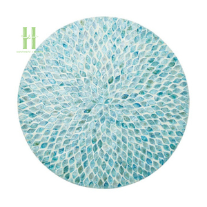 Wholesale Round Mother of Pearl <b>Placemat</b> Handmade Capiz Shell Inlay <b>Table</b> Mat Luxury Dining <b>Table</b> Decor Natural Shell <b>Placemat</b> - Product Image 2