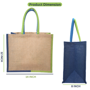 Elegante Bolsa De yute ecológica con asas coloridas de diseño duradero y lista para enviar para pedidos al por mayor - Product Image 2