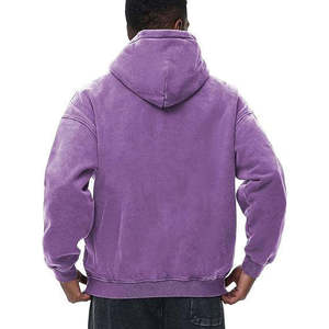 Luxury Heavyweight 500gsm Terry Cotton Fade Stone Washed <b>Pullover</b> <b>Men</b> Hoodies Oversized Custom Print Logo Wash Acid <b>Men</b> Hoodies - Product Image 2
