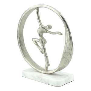 Sculpture de ballerine moderne en aluminium Jaffs Exports, figurine d'art circulaire faite à la main, décoration de table écologique pour salon - Product Image 4