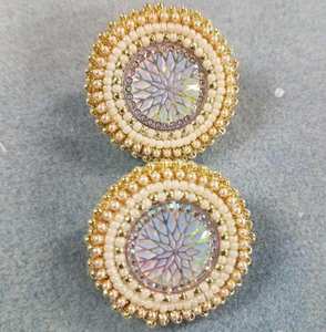 Embroidered <b>Fabric</b> & Bead Earrings Custom Multi-<b>Beaded</b> Earrings Women Festive Party Jewelry At Best Price <b>Beaded</b> Earrings - Product Image 5