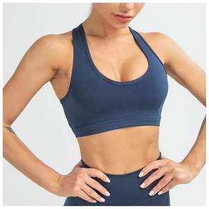 Sujetador deportivo ligero de talla grande para mujer, top corto de gimnasio, ropa de yoga negra, a prueba de golpes, push-up, conjuntos de ropa deportiva transpirable para fitness - Product Image 4
