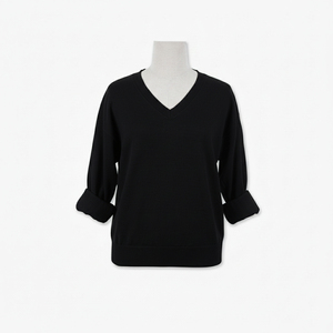 Suéter de Punto para Mujer, Cuello en V, Antiarrugas, Manga Regular, Color Personalizado, Casual, Estándar, 100% Acrílico, para Todas las Temporadas - Product Image 4
