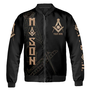 Unisex High Quality Custom Made 2026 Bomber Jacket Custom Name <b>Temple</b> Shriners Ancient Freemason Noble Waterproof Zipper S-5XL - Product Image 5