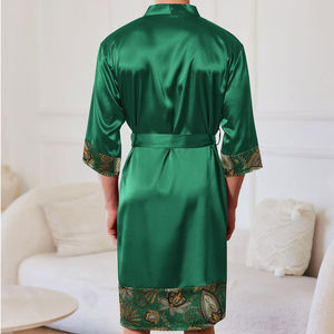 Servicio OEM, Bata de Dormir 100% Seda Satén, Color Sólido, Unisex, Transpirable y de Secado Rápido, Nueva Llegada para Hombre - Product Image 2
