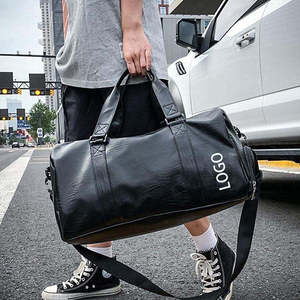 Black <b>Leather</b> Travel <b>Backpack</b> Weekender Duffle Bag <b>Large</b> Capacity Carry On Luggage for Business Trip Gym - Product Image 2