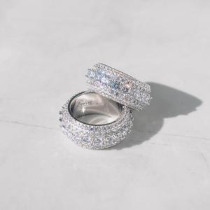 Luxury Wide Eternity <b>Ring</b> | 925 Sterling <b>Silver</b> Pave Wedding Band | Iced Out <b>Statement</b> <b>Ring</b> for Women - Product Image 2