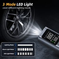 Gonfleur de pneus sans fil 150 PSI avec batterie externe et lumière LED, pompe à air électrique portable pour voiture, vélo, ballons de sport et utilisation en extérieur