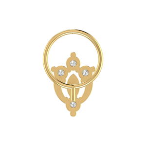 หมุดจมูกเพชรธรรมชาติดีไซน์ลายดอกไม้และคลัสเตอร์สีทอง14K 0.11ct - Product Image 4