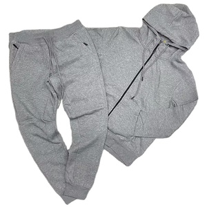 Ensemble de survêtement décontracté 2 pièces pour homme : veste à capuche zippée en polaire épaisse et pantalon de jogging à taille élastique – Confortable pour l'hiver - Product Image 2