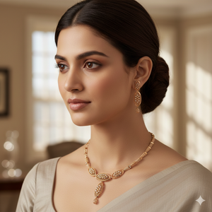 Conjunto de Collar y Aretes de Oro Rosa de 18K - Product Image 1