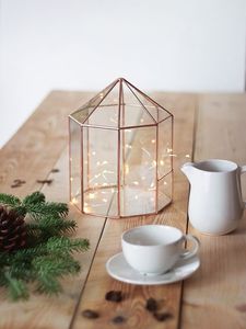 Terrario de Metal y Vidrio Personalizado en Oro Rosa, Moderno Macetero de Vidrio para Plantas de Interior, Suculentas, Plantas Aéreas y Terrarios DIY - Product Image 1