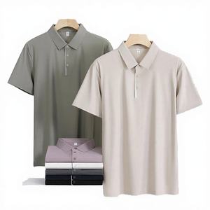 Camisa Casual de Satén de Manga Corta para Hombre, Transpirable, Tejido Sin Costuras, con Cuello de Tela, Botones a Presión de Nailon de 240g - Product Image 1