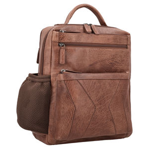 Sac à dos de créateur tendance pour femme, élégant, de voyage, vintage, en cuir Crazy Horse marron, unisexe - Product Image 2