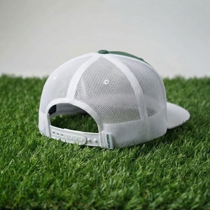 Men's Green White Trucker Cap Custom Embroidered Logo Mesh <b>Back</b> Baseball Hat Adjustable Outdoor Streetwear - Product Image 5