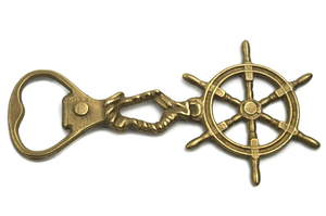 Vintage Brass Bottle Opener Nautical <b>Ship</b> <b>Wheel</b> Design Decorative Bar Accessory for Home and Hospitality Use - Product Image 4