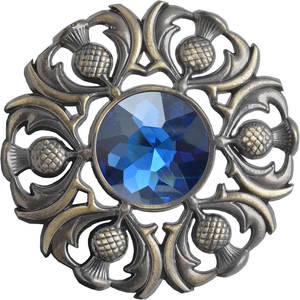 Broche de tartán escocés de lujo con diseño de cardo premium y piedras brillantes, hecho a mano - Product Image 1