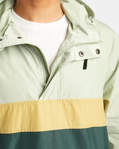 Chaqueta Anorak Plegable con Capucha, Cremalleras Laterales, Diseño Retro con Bloques de Color, Chaqueta Cortavientos Impermeable de Poliéster para Correr - Product Image 6