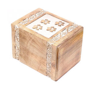 Elegant Design <b>Pet</b> Memorial Keepsake Wooden Urn <b>for</b> Funeral <b>Ashes</b> Mango Wood Paw Print Urns by Indian Manufacturer and Exporter - Product Image 1