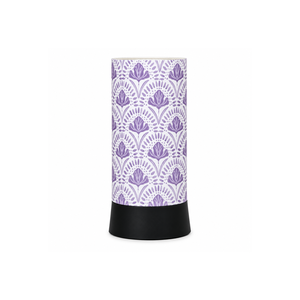 Lampe de table moderne à motif floral avec abat-jour en lin |   Lampe de chevet décorative |   Éclairage LED blanc chaud ambiant pour salon et chambre à coucher, économe en énergie - Product Image 1