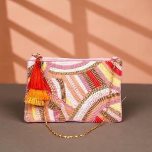 ANAM HANDICRAFT Bolso de Mano de Algodón Resistente al Agua con Bordado, Cierre de Botón, Correa Única - Bolso de Viaje de Lujo Vintage para Mujer - Product Image 2