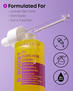 Suero NINELES B-Boost con 1% de Ácido Kójico 30ml, Suero Coreano para el Cuidado de la Piel, Esencia para Manchas Oscuras - Product Image 4