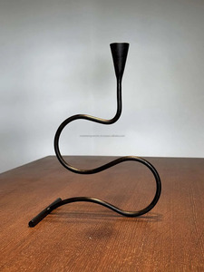 Forged Hand Metal Candle Holder Wrought Iron Snake Style S Style Iron Wire Swirl Decorative Candle <b>Stick</b> for Home and Garden Dec - Product Image 3