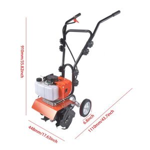 Motozappa a Benzina 52CC a 2 Tempi con 4 Denti Frontali Regolabili per Coltivazione del Terreno in Giardino e Prato - Product Image 2