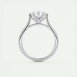 แหวนหมั้นเพชรทรงกลม 2.35 กะรัต เพชรเลี้ยงในห้องปฏิบัติการ ดีไซน์ Cathedral Royale Pavé Floral Basket ประดับเพชรแบบ Graduated Pave หกขา - Product Image 3