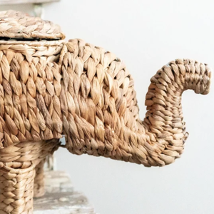 Panier éléphant en jacinthe d'eau tressé à la main avec couvercle, écologique, multifonctionnel, pour ranger les jouets des enfants, en provenance du Vietnam - Product Image 3