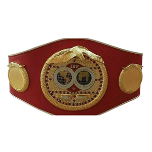 Cinturón de Campeonato Rojo Personalizable con Emblema Dorado, Cinturón de Título de Boxeo de Primera Calidad para Deportes y Coleccionistas - Product Image 6