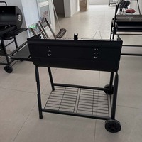 Barbecue multifonctionnel d'extérieur au charbon de bois avec grille réglable pour la cuisson de viande, fruits de mer et légumes