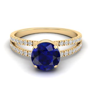 Bague de fiançailles élégante REYES en or 14 carats avec saphir bleu pour femme, bijoux fins pour mariage et anniversaire - Product Image 6