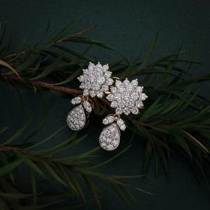 Striking Round Pear Lab Grown <b>Diamond</b> Linear <b>Dangle</b> <b>Earrings</b> IGI Certified Trendy Yellow Gold for Celebrations & Mom Gifts - Product Image 3