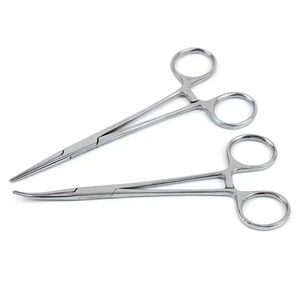 Pinzas Quirúrgicas Manuales de Acero Inoxidable para Mosquitos, Puntas Curvas, 12.5cm, Plateadas, para Quirófano de Hospital - Product Image 1
