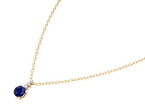 REYES Nuevo Diseño, Joyería de Moissanita Certificada por GRA en Oro de 14K, Collares Hechos a Mano con Gema de Zafiro Azul de Corte Redondo de 0.84 Quilates - Product Image 3
