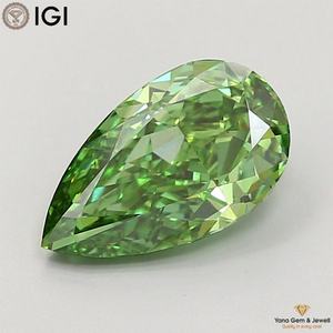 เพชร CVD ผลิตในห้องปฏิบัติการ สีเขียวสดใส ระดับความสะอาด VS2 น้ำหนัก 2.00 กะรัต พร้อมใบรับรอง IGI รูปทรงลูกแพร์ สำหรับแหวนขอแต่งงานสุดหรู - Product Image 1