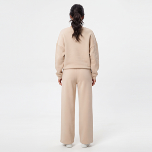 <b>Women</b> <b>Baggy</b> Deep V Neck Mid Drawstring Waist Tracksuit Loose Fit Cotton Fleece Fashion Street Wear Sweat Tracskuit Ladies - Product Image 2