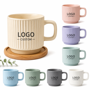 Custom Logo Pastel Ceramic Mug Promotional Business Gift Coffee Cup Candy Color Reusable Drinking Mug for Home Office Event - Product Image 1
