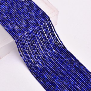 Perles rondes lisses en Lapis Lazuli AAA+ de 2 mm, Lapis Lazuli bleu foncé naturel, pierres semi-précieuses, perles en vrac pour la fabrication de bijoux - Product Image 5