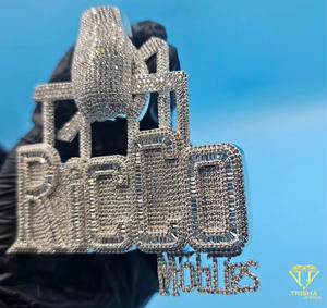 <b>Custom</b> Airplane <b>Name</b> Pendant Moissanite Diamond Iced Out Hip Hop <b>Necklace</b> Bling Jewelry Gift - Product Image 3