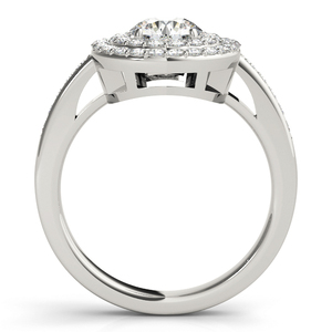 Bague de fiançailles à double halo avec diamant de laboratoire rond et pierres latérales rondes en or 10K 14K 18K et argent 925 935 - Product Image 4