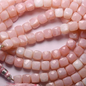 ลูกปัดโอปอลสีชมพูธรรมชาติขนาด 7 มม. 8 มม. รูปทรงกล่องเหลี่ยมเพชรพลอย ขายส่งราคาโรงงาน ของแท้จากอาลีบาบา ข้อเสนอ DIY ออนไลน์ - Product Image 3