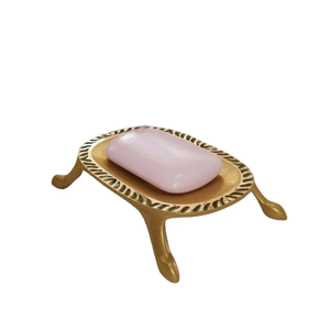 Brass <b>Soap</b> Dish with Clawfoot Base Vintage Shower Bar <b>Soap</b> <b>Holder</b> Bathroom Decor - Product Image 1